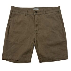 Ash & Erie Mens 32” 7” Inseam Casual Chino Shorts Vintage Olive